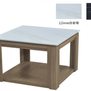 F71-2 亞格灰橡小茶几 12MM白岩板