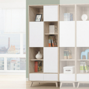 D629-2 肯詩特原橡雙色2.7尺書櫃 三段調整