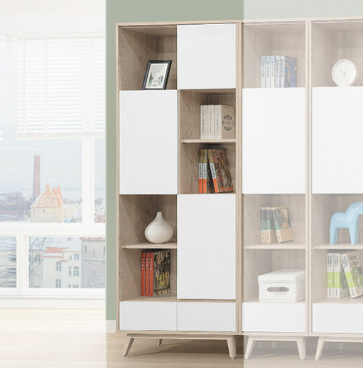 D629-2 肯詩特原橡雙色2.7尺書櫃 三段調整