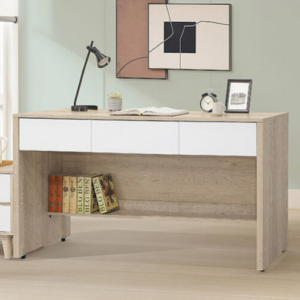 D629-5 肯詩特原橡雙色5尺三抽書桌