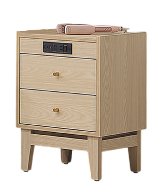 E59-10喬伊原木色1.3尺USB二抽邊櫃