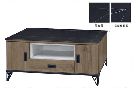 F72-5 3174#大茶几 附腳椅*1  12MM黑岩板