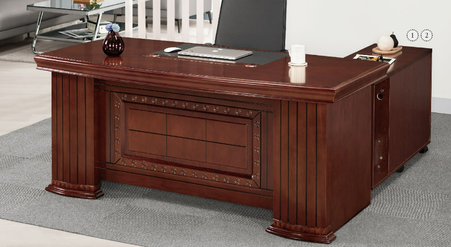 A1564-1 安得魯6尺辦公桌 全組 正向 含活動櫃