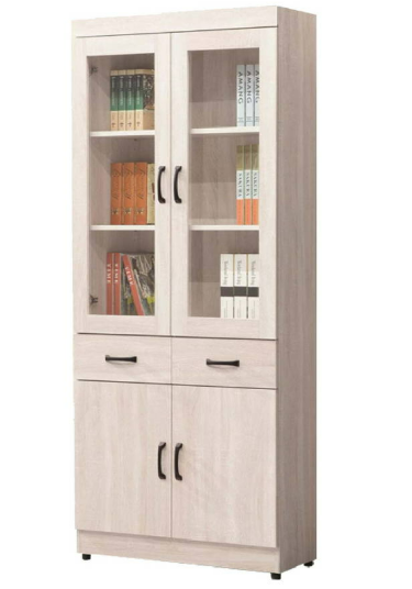 D635-1 鋼刷白中抽2.6尺書櫥