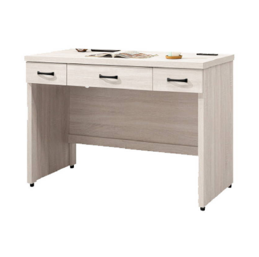 D635-5 鋼刷白4尺三抽電腦桌