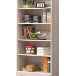 D636-6 鋼刷白有抽開放式2.6尺書櫥