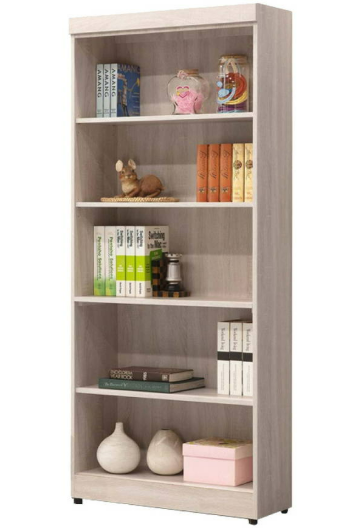 D636-8 鋼刷白無抽開放式2.6尺書櫥