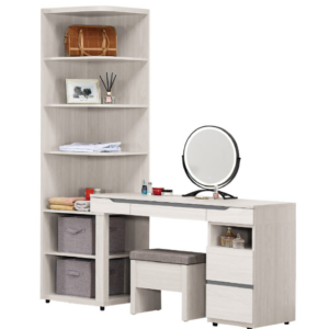 A1030-2 羅恩4尺多功能L型組合化妝台 全組 含椅 含鏡 可左右擺放