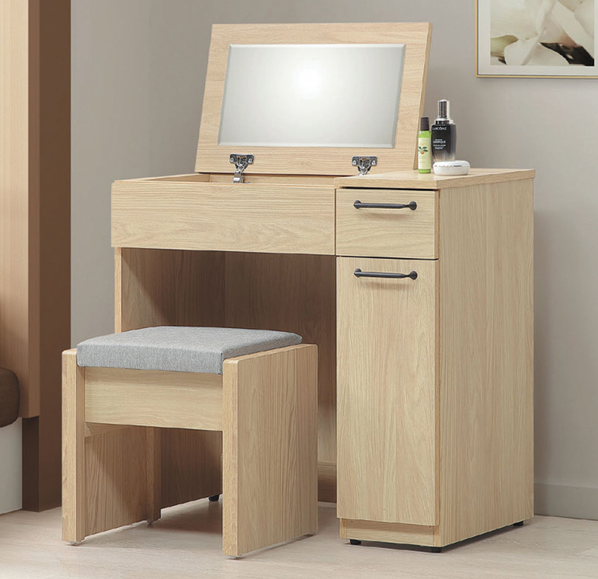 E43-6 2517莉維亞2.7尺掀鏡台 含椅