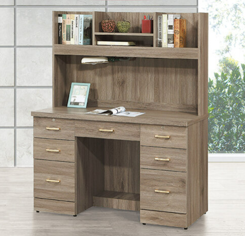 D638-7 黛芙妮4尺書桌 全組 灰橡色