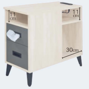 F81-2原切白沙發邊几 附USB插座USB插座