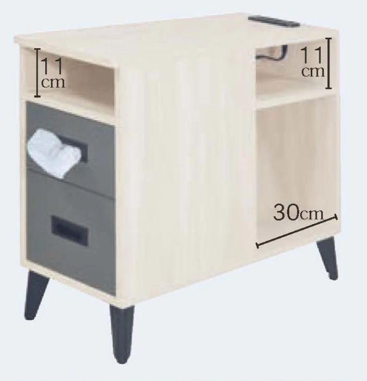 F81-2原切白沙發邊几 附USB插座USB插座