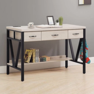 D640-1 淺白4尺鐵架書桌