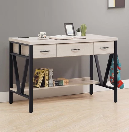 D640-1 淺白4尺鐵架書桌