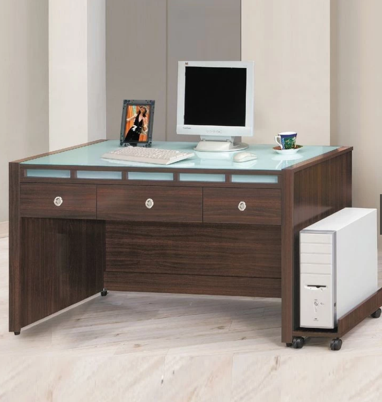 D639-8 貝多美胡桃4.8尺書桌 不含553活動櫃.554主機架、