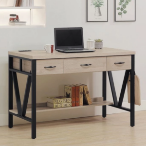 D640-2 淺橡4尺鐵架書桌