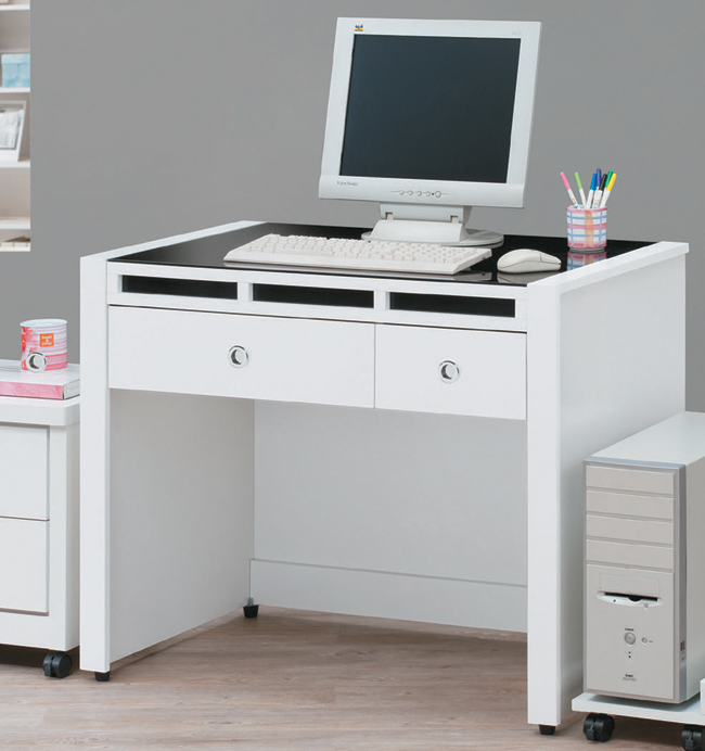 D639-10 貝多美白色3尺書桌 不含563活動櫃.544主機架