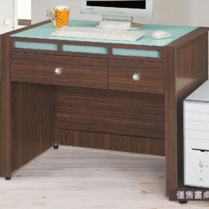 D639-11 貝多美胡桃3尺書桌  不含553活動櫃.554主機架、