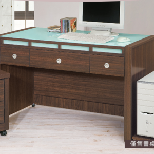 D639-12 貝多美胡桃4尺書桌 不含553活動櫃.554主機架