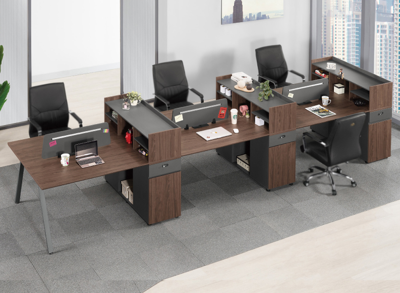 A1570-1 唐納德六人書架辦公桌 門抽雙邊造型 雙邊使用