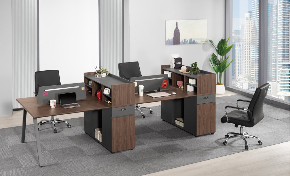 A1570-2 唐納德四人書架辦公桌 門抽雙邊造型 雙邊使用