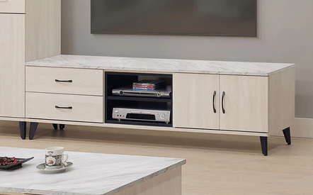 F83-3 維克斯原切白6尺電視櫃 白岩板