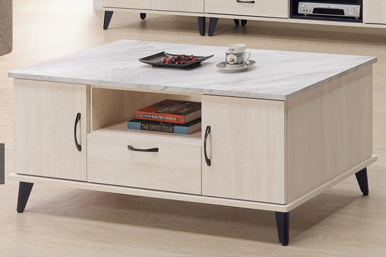 F83-6 維克斯原切白4尺大茶几 白岩板