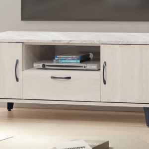 F83-10 維克斯原切白4尺電視櫃 黑白根石面