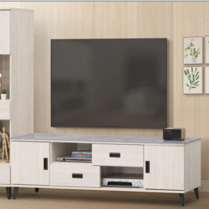 F85-2 4號鋼刷白6尺長櫃 含岩板12MM