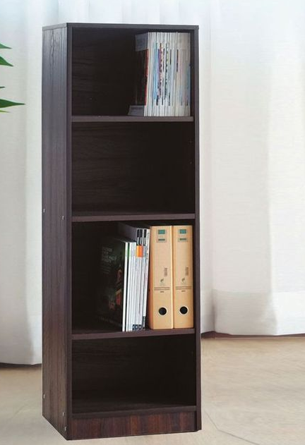 D643-7 胡桃色四格收納置物櫃