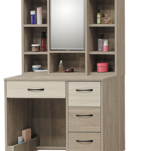 C617-10 E05子希淺灰橡2.7尺化妝台 全組 /含椅 /共3件