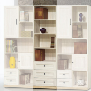 D644-3 鄉村風白橡木2尺三抽書櫃