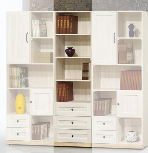 D644-3 鄉村風白橡木2尺三抽書櫃