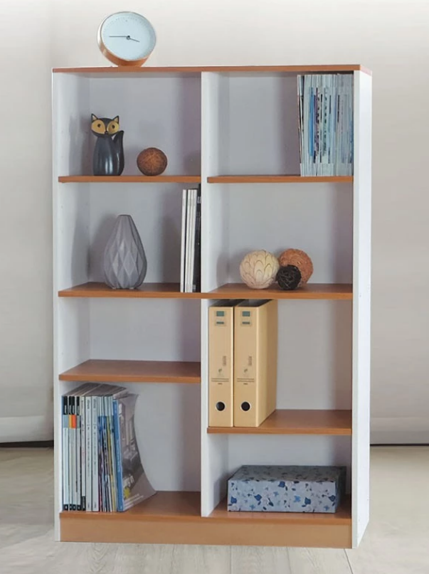 D644-11 原木+白色八格收納置物櫃 DIY