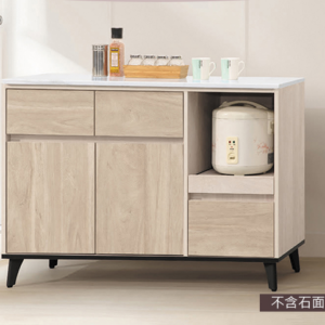 D701-7 梅西淺白雙色4尺餐櫃下座