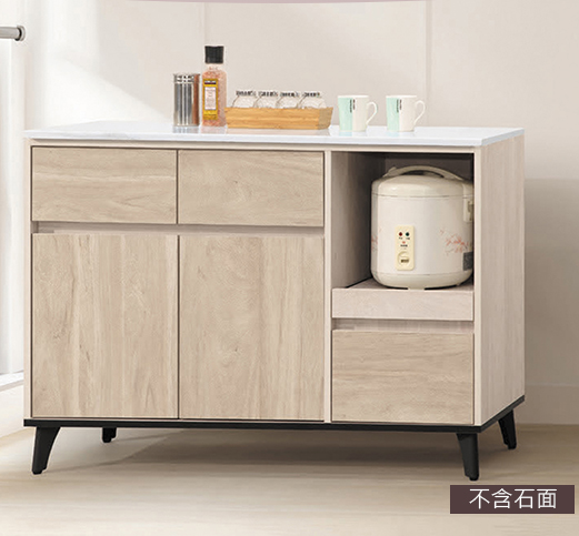 D701-7 梅西淺白雙色4尺餐櫃下座