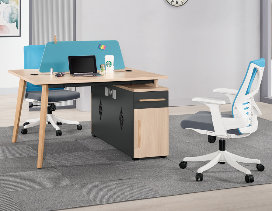 A1575-1 勞倫斯二人辦公桌 門抽雙邊造型 雙邊使用