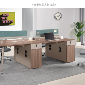 A1574-2 摩里斯四人辦公桌 門抽雙邊造型 雙邊使用