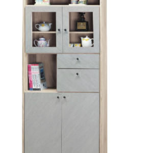 F86-6 年輪3*7尺四門書櫃 內附隔板*5