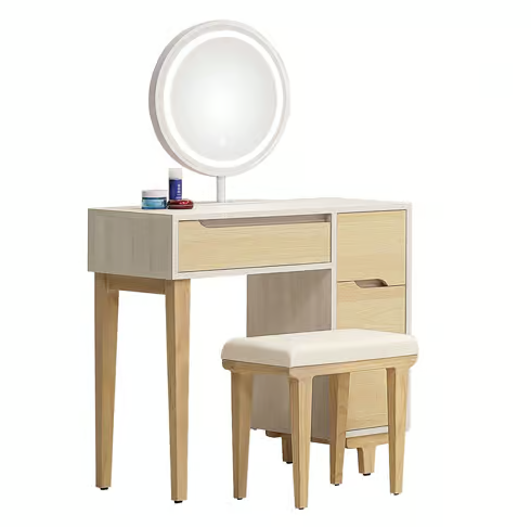 341-2帕特3尺木面鏡台 含椅 鏡座高度78公分