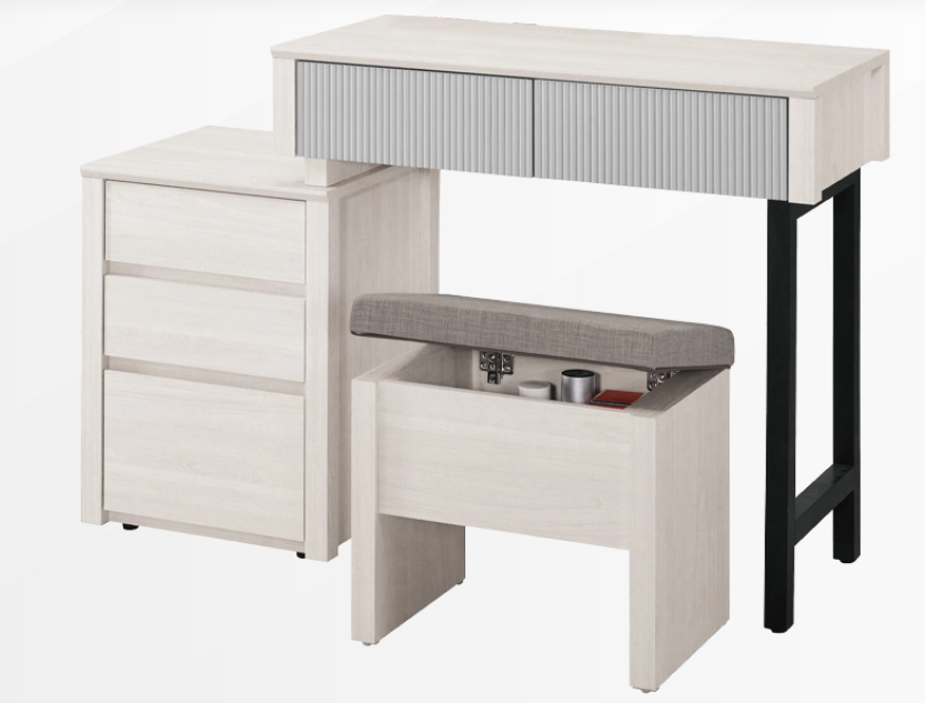 A1041-4 喬倫斯2.7尺伸縮化妝台下座 含椅 可左右擺放