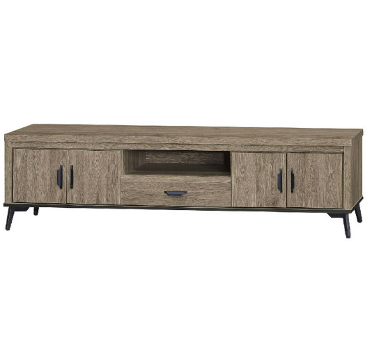 F89-2灰橡7尺電視櫃 白砂石面