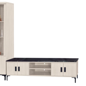 F90-10 志明白梧桐6尺電視櫃 12MM白岩板