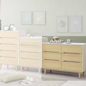 341-4 帕特木面六斗櫃 腳高16公分