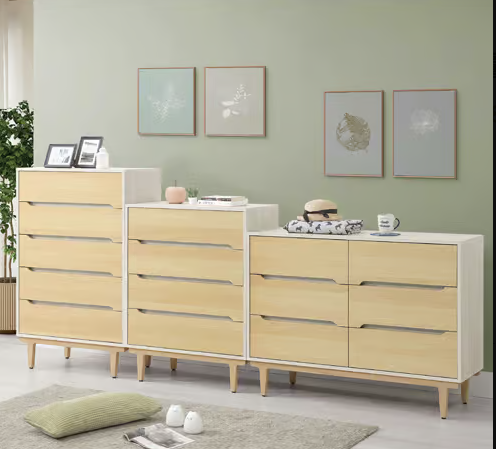 343-4 帕特木面五斗櫃 腳下緣高16公分