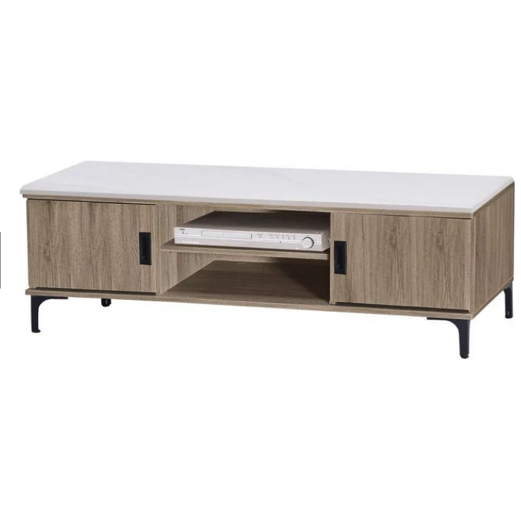 F91-19 志明灰橡5尺電視櫃 白砂石面