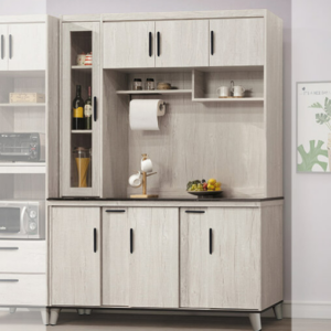 D706-3 炭燒白5尺石面餐櫃組