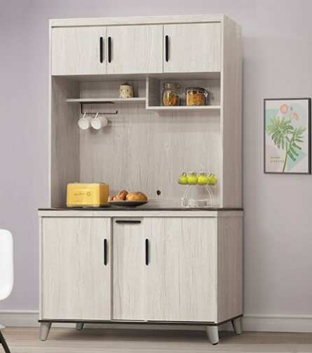 D706-4 炭燒白4尺石面餐櫃組