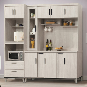 D706-5 炭燒白7尺餐櫃組