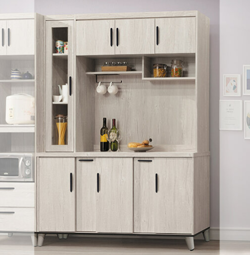 D706-6 炭燒白5尺餐櫃組